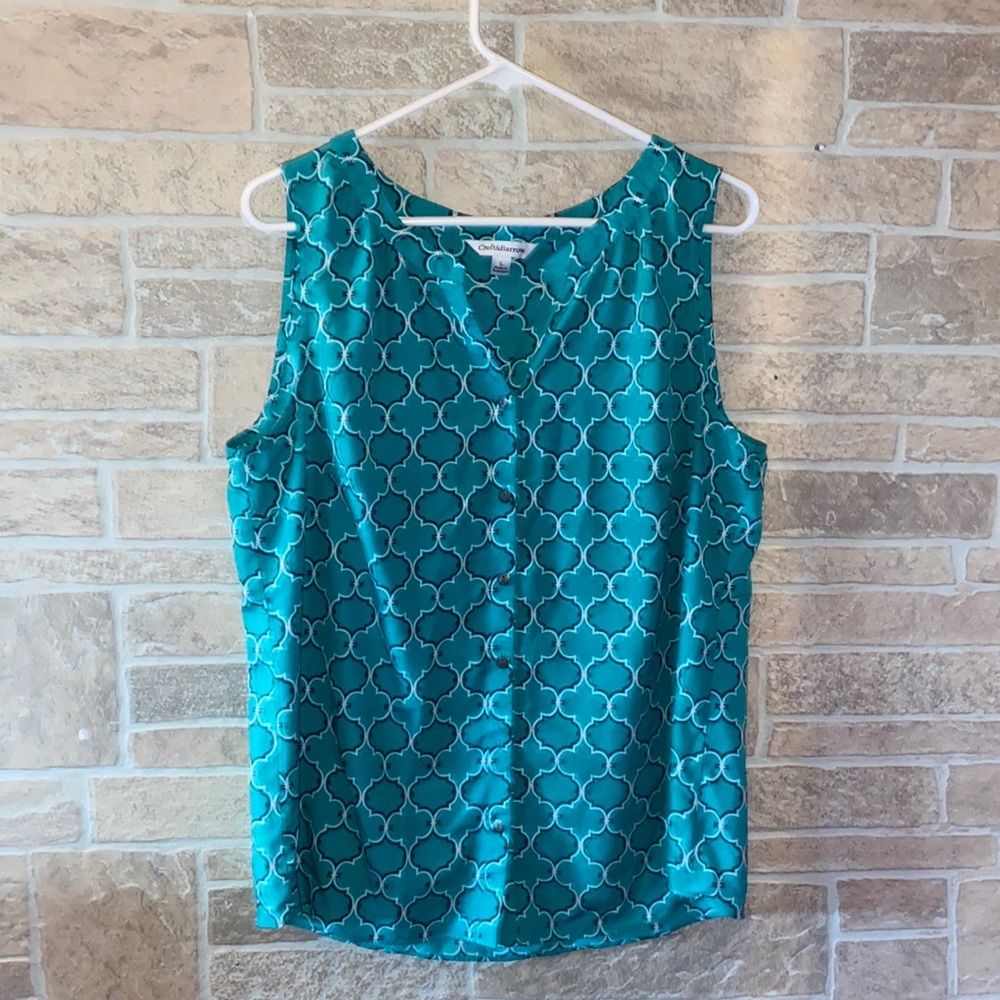 ✅Croft and Barrow Button Down Sleeveless Blouse